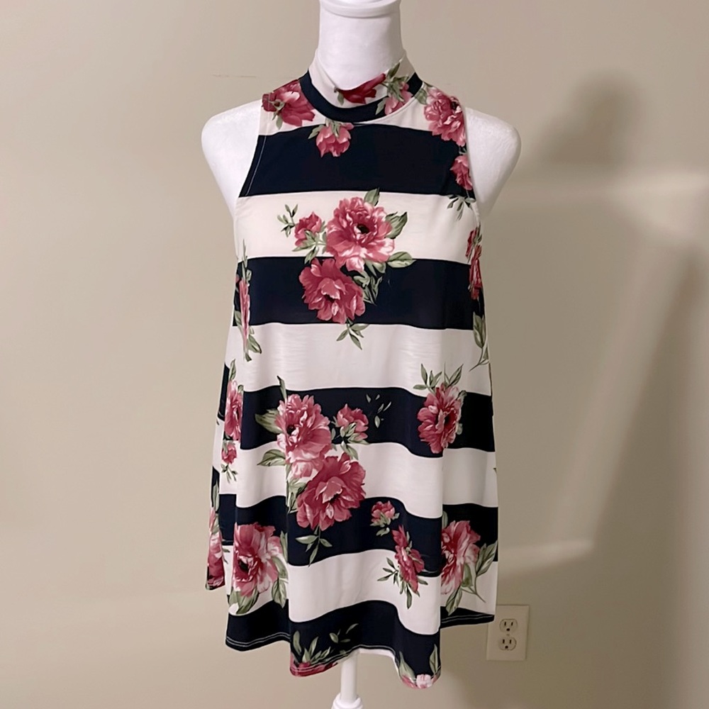 Pink Lily high neck tank
